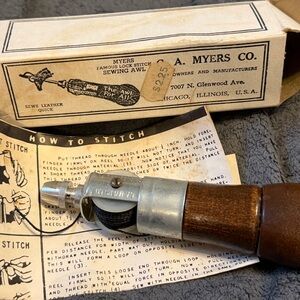 Vintage Brown and Silver Sewing Awl